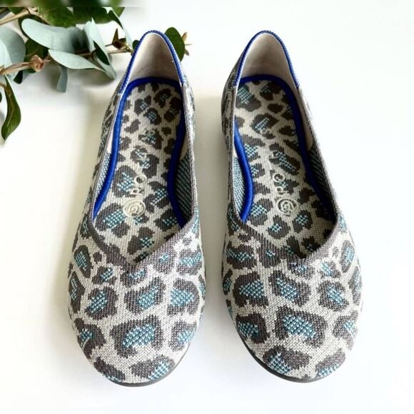 ROTHY'S Gray & Blue Leopard Print Flats | Size 7 | Retired - Picture 5 of 13